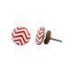 Red Striped Flat Ceramic Knob